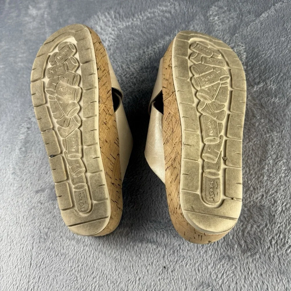 Korks by Kork Ease Joly Sandals Cross Strap Slip On Beige Bone Q38402 Womens 7M